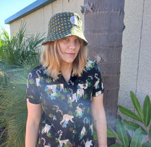 Load image into Gallery viewer, Khaki Shakas Bucket Hat, Unisex 80s 90s Drill Sun Hat, Streetwear Surf Wear Fashion, Beach Wear