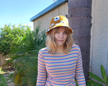 Load image into Gallery viewer, Brown Sweet Daisy Bucket Hat, Unisex Neutral Sun Hat