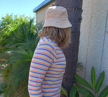 Load image into Gallery viewer, Sandstone Cord Bucket Hat, Unisex Neutral Beige Corduroy Sun Hat, Streetwear Surf Wear Fashion, Beach Wear