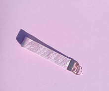 Load image into Gallery viewer, Iridescent Faux Snakeskin Keychain Wristlet, Vegan Leather Key Chain Key Fob