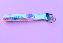 Load image into Gallery viewer, Smiley Keychain Wristlet, 90s Smile Key Chain, Key Fob Tie Dye surf Wear