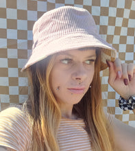 Load image into Gallery viewer, Pink Cord Bucket Hat, Unisex Neutral Corduroy Sun Hat, Streetwear Surf Wear Fashion, Beach Wear
