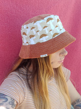 Load image into Gallery viewer, Mushroom Cord Bucket Hat, Unisex Neutral Corduroy Sun Hat, Streetwear Surf Wear Fashion, Beach Wear