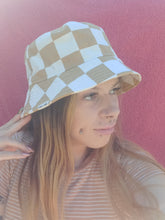 Load image into Gallery viewer, Checkered Bucket Hat, Unisex Sun Hat, Beach Surf Wear
