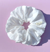 Load image into Gallery viewer, White XL Scrunchie in Linen, Oversized Scrunchies Australia, Special Occasion Scrunchies
