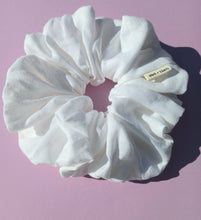 Load image into Gallery viewer, White XL Scrunchie in Linen, Oversized Scrunchies Australia, Special Occasion Scrunchies