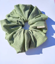 Load image into Gallery viewer, Wild Sage Linen Blend XL Scrunchie, Oversized Luxe Scrunchies Australia