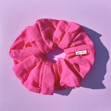 Load image into Gallery viewer, Bright Pink Linen XL Scrunchie, Oversized Fun Scrunchies Australia, Luxe Scrunchies
