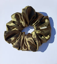 Load image into Gallery viewer, Olive Green XL Scrunchie in Satin, Oversized Scrunchies Australia