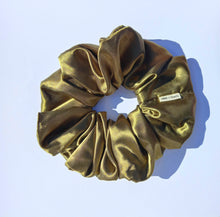Load image into Gallery viewer, Olive Green XL Scrunchie in Satin, Oversized Scrunchies Australia