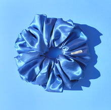 Load image into Gallery viewer, XL Scrunchie in Cornflower Blue Satin, Oversized Scrunchies Australia