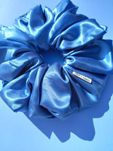 Load image into Gallery viewer, XL Scrunchie in Cornflower Blue Satin, Oversized Scrunchies Australia