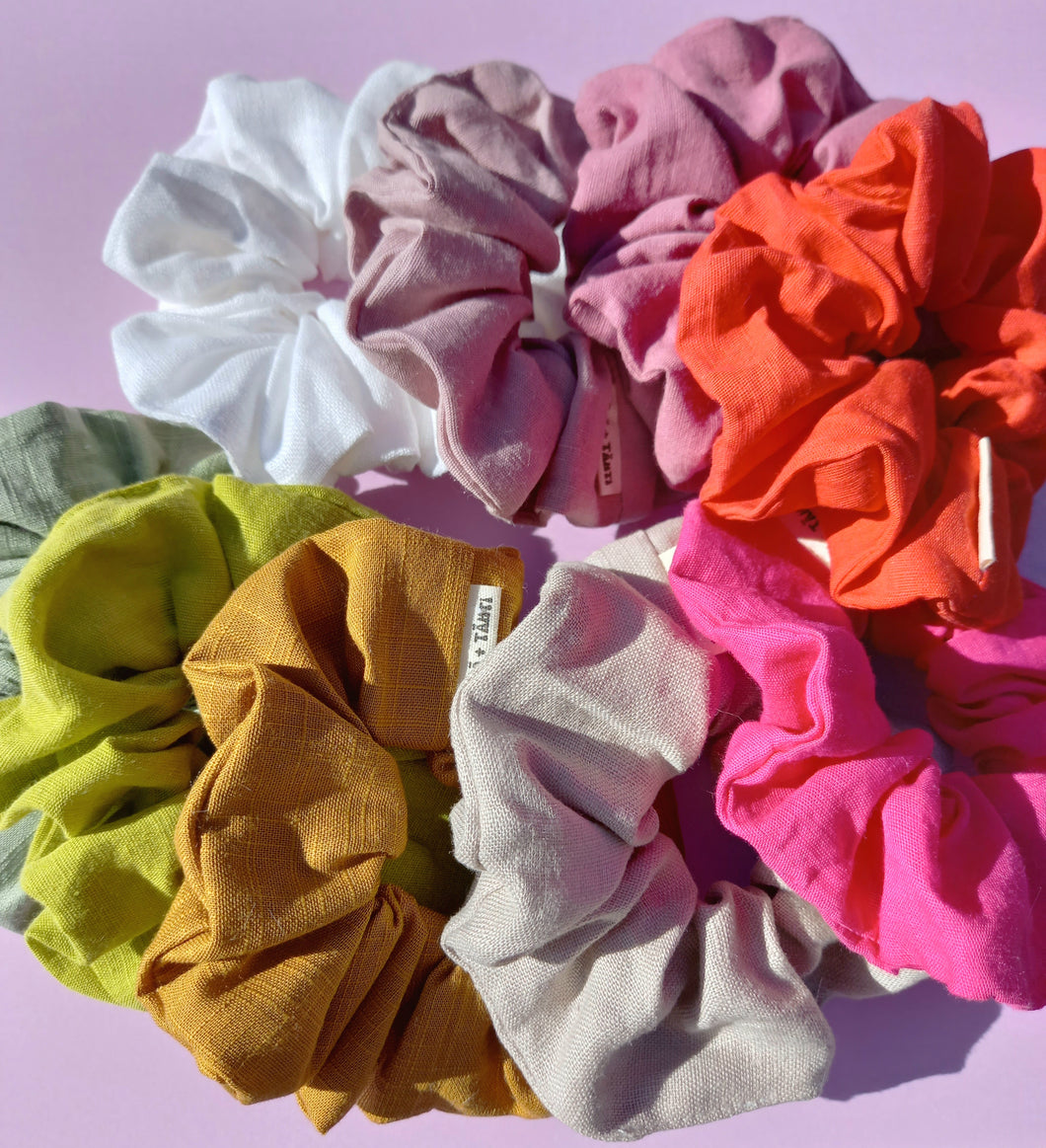 Linen Scrunchie Large, Neutrals & Brights, Australian Scrunchies