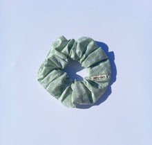 Load image into Gallery viewer, Organic Cotton Floral Scrunchie Large, Australian Scrunchies Cotton, Sage Green