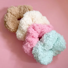 Load image into Gallery viewer, Tan Plush Teddy Scrunchie

