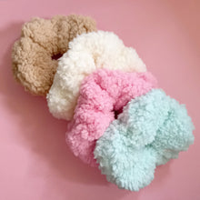 Load image into Gallery viewer, Cream White Plush Teddy Scrunchie