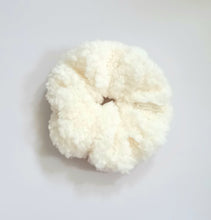 Load image into Gallery viewer, Cream White Plush Teddy Scrunchie