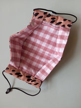 Load image into Gallery viewer, Reusable Fabric Mask / Nude Leopard Animal Print with Filter Pocket, Adjustable Straps