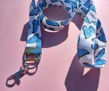 Load image into Gallery viewer, Butterfly Lanyard, Glitter Butterflies Print, Long Lanyard / by Sopo and Tahti
