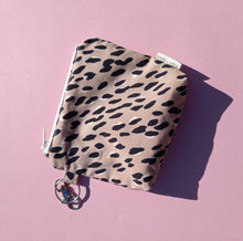 Load image into Gallery viewer, Nude/Blush Leopard Keychain Zipper Pouch, Coin Purse, Accessory Wallet / by Söpö + Tähti
