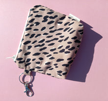 Load image into Gallery viewer, Nude/Blush Leopard Keychain Zipper Pouch, Coin Purse, Accessory Wallet / by Söpö + Tähti
