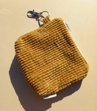 Load image into Gallery viewer, Chunky Mustard 70s Cord Keychain Zipper Pouch, Corduroy Coin Purse, Accessory Wallet / by Söpö + Tähti