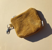 Load image into Gallery viewer, Chunky Mustard 70s Cord Keychain Zipper Pouch, Corduroy Coin Purse, Accessory Wallet / by Söpö + Tähti