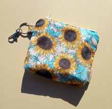 Load image into Gallery viewer, Sunflower Keychain Zipper Pouch, Coin Purse, Accessory Wallet / by Söpö + Tähti