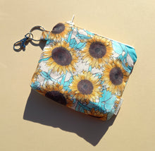 Load image into Gallery viewer, Sunflower Keychain Zipper Pouch, Coin Purse, Accessory Wallet / by Söpö + Tähti