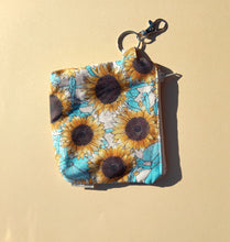 Load image into Gallery viewer, Sunflower Keychain Zipper Pouch, Coin Purse, Accessory Wallet / by Söpö + Tähti