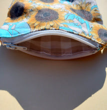 Load image into Gallery viewer, Sunflower Keychain Zipper Pouch, Coin Purse, Accessory Wallet / by Söpö + Tähti