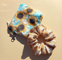 Load image into Gallery viewer, Sunflower Keychain Zipper Pouch, Coin Purse, Accessory Wallet / by Söpö + Tähti