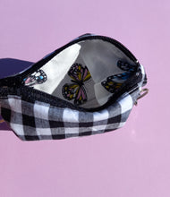 Load image into Gallery viewer, Black Gingham Keychain Zipper Pouch, Coin Purse, Accessory Wallet / by Söpö + Tähti