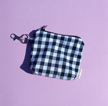 Load image into Gallery viewer, Black Gingham Keychain Zipper Pouch, Coin Purse, Accessory Wallet / by Söpö + Tähti