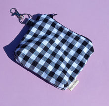 Load image into Gallery viewer, Black Gingham Keychain Zipper Pouch, Coin Purse, Accessory Wallet / by Söpö + Tähti