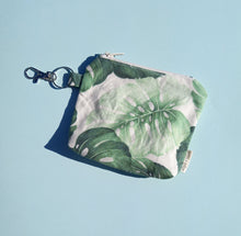 Load image into Gallery viewer, Monstera Tropical Keychain Zipper Pouch, Coin Purse, Accessory Wallet / by Söpö + Tähti