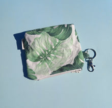 Load image into Gallery viewer, Monstera Tropical Keychain Zipper Pouch, Coin Purse, Accessory Wallet / by Söpö + Tähti