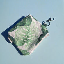 Load image into Gallery viewer, Monstera Tropical Keychain Zipper Pouch, Coin Purse, Accessory Wallet / by Söpö + Tähti