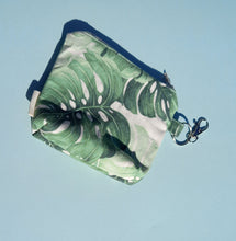 Load image into Gallery viewer, Monstera Tropical Keychain Zipper Pouch, Coin Purse, Accessory Wallet / by Söpö + Tähti