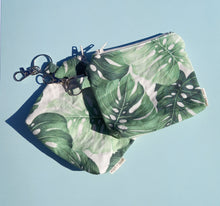 Load image into Gallery viewer, Monstera Tropical Keychain Zipper Pouch, Coin Purse, Accessory Wallet / by Söpö + Tähti