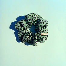 Load image into Gallery viewer, Green Leopard Print Large Scrunchie, Animal Print, Pistachio Lime