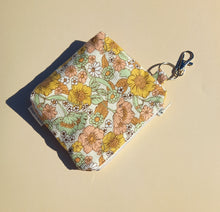 Load image into Gallery viewer, Dreamy Floral Cord Keychain Zipper Pouch, Corduroy Coin Purse, Accessory Wallet / by Söpö + Tähti