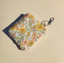 Load image into Gallery viewer, Dreamy Floral Cord Keychain Zipper Pouch, Corduroy Coin Purse, Accessory Wallet / by Söpö + Tähti