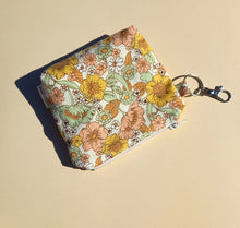 Load image into Gallery viewer, Dreamy Floral Cord Keychain Zipper Pouch, Corduroy Coin Purse, Accessory Wallet / by Söpö + Tähti