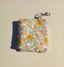 Load image into Gallery viewer, Dreamy Floral Cord Keychain Zipper Pouch, Corduroy Coin Purse, Accessory Wallet / by Söpö + Tähti