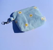 Load image into Gallery viewer, Daisy Cord Keychain Zipper Pouch, Corduroy Coin Purse, Accessory Wallet / by Söpö + Tähti