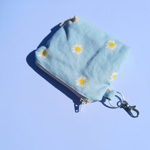 Load image into Gallery viewer, Daisy Cord Keychain Zipper Pouch, Corduroy Coin Purse, Accessory Wallet / by Söpö + Tähti