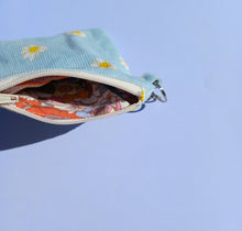 Load image into Gallery viewer, Daisy Cord Keychain Zipper Pouch, Corduroy Coin Purse, Accessory Wallet / by Söpö + Tähti