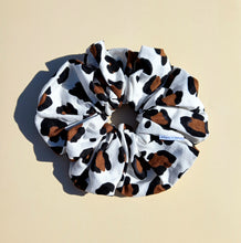 Load image into Gallery viewer, Minimalist Leopard Print XL Scrunchie in White, Animal Print