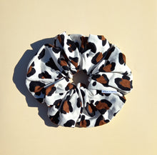 Load image into Gallery viewer, Minimalist Leopard Print XL Scrunchie in White, Animal Print